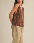 Button Down Sleeveless Knit Sweater Vest Top