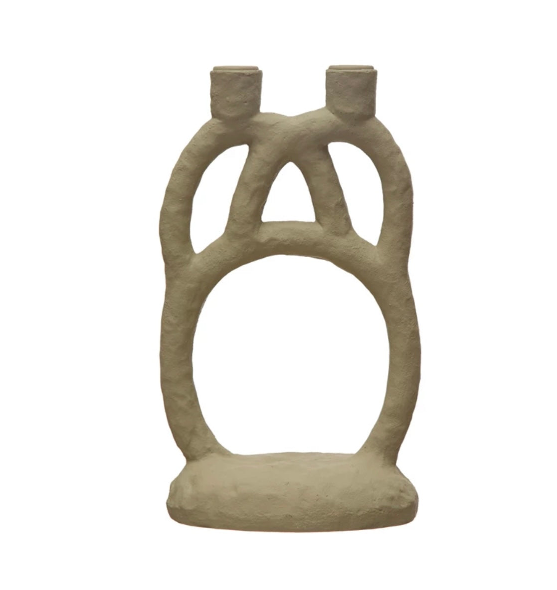 Resin Double Taper Holder, Matte Cream Color