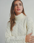 Braided Turtle Neck Sweater