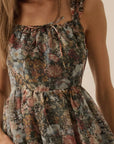 Floral Organza Ruffled Fit-And-Flare Maxi Dress