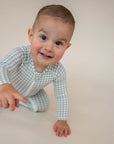 Bamboo Sage Gingham Footed Pajamas