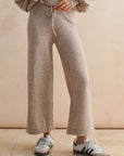 Two Tone Ribbed Waist Band Sweater Pants