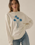 Floral Bouquet Oversized Graphic Sweatshirt