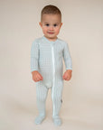 Bamboo Sage Gingham Footed Pajamas