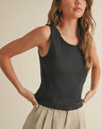 Pointelle Mini Ruffle Top