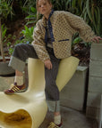 Button Front Pattern Sherpa Jacket