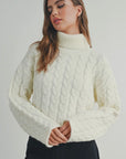 Braided Turtle Neck Sweater