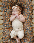 Cream Tulips Tank + Biker Short Set