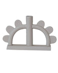Textured Aluminum Scalloped Taper Holder, White