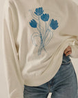 Floral Bouquet Oversized Graphic Sweatshirt