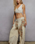 Double Gauze Varied Printed Patchwork Pants