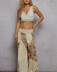 Double Gauze Varied Printed Patchwork Pants