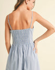 Gingham Front Button Detailed Chevron Waist Romper