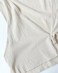 Tie Front Top - Linen/Cotton Blend Natural