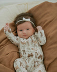 Bows Bamboo Zipper Romper