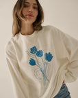 Floral Bouquet Oversized Graphic Sweatshirt