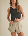 Pointelle Mini Ruffle Top