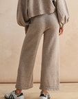 Two Tone Ribbed Waist Band Sweater Pants