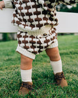 Brown + Cream Knit Bloomers