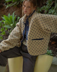 Button Front Pattern Sherpa Jacket