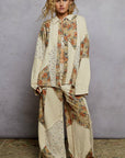 Double Gauze Varied Printed Patchwork Pants