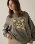 Love Birds Waffle-Knit Thermal Graphic Top