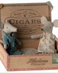 Mum & Dad Mice in Cigar Box