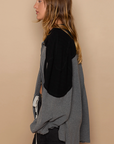 Collared Thermal Contrast Button Down Knit Shirt