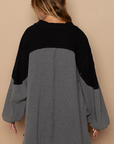 Collared Thermal Contrast Button Down Knit Shirt