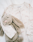 Bamboo Ribbed Convertible Romper in Bunnies No