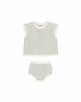 Scallop Knit Baby Set || Sage Stripe - Rylee + Cru