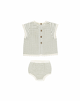 Scallop Knit Baby Set || Sage Stripe - Rylee + Cru