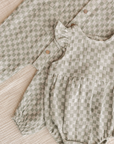 Amelia Romper || Sage Check - Rylee + Cru