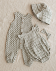 Amelia Romper || Sage Check - Rylee + Cru