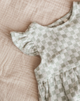 Amelia Romper || Sage Check - Rylee + Cru