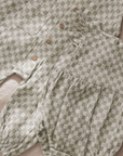 Amelia Romper || Sage Check - Rylee + Cru