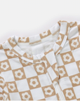 Bamboo Zip Convertible Romper - Checkered Daisies