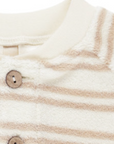 TERRY HENLEY ROMPER || OAT STRIPE, Quincy Mae