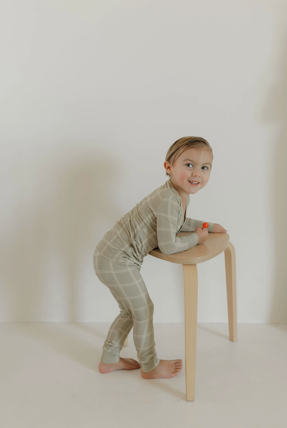 Bamboo Two Piece Set | Linen Grid