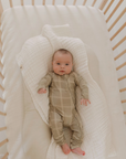 Bamboo Zip Romper | Linen Grid