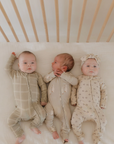 Bamboo Zip Romper | Linen Grid