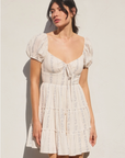 Petite Floral Trail Puff Sleeve Mini Dress