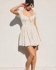 Petite Floral Trail Puff Sleeve Mini Dress