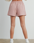 Elastic Drawstring Check Boxer Shorts - Rose