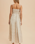 Rory Ruched Cotton Floral Maxi Dress