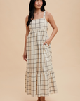 Cotton Grid Bow Maxi