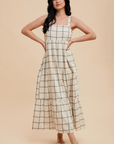 Cotton Grid Bow Maxi
