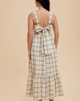 Cotton Grid Bow Maxi