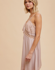 Tencel Blend Lace Slip Dress