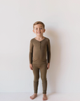 Bamboo Two Piece Pajamas | Olive Green